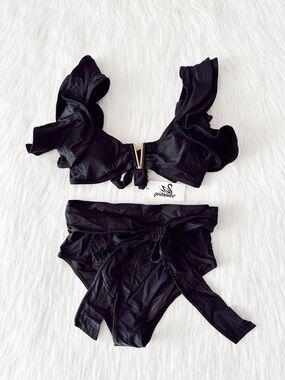 NWT Sporlike Ruffle High Waist Bikini Set Size Small